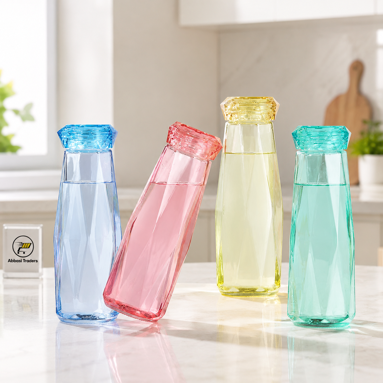Diamond Glass Water Bottle 450ml