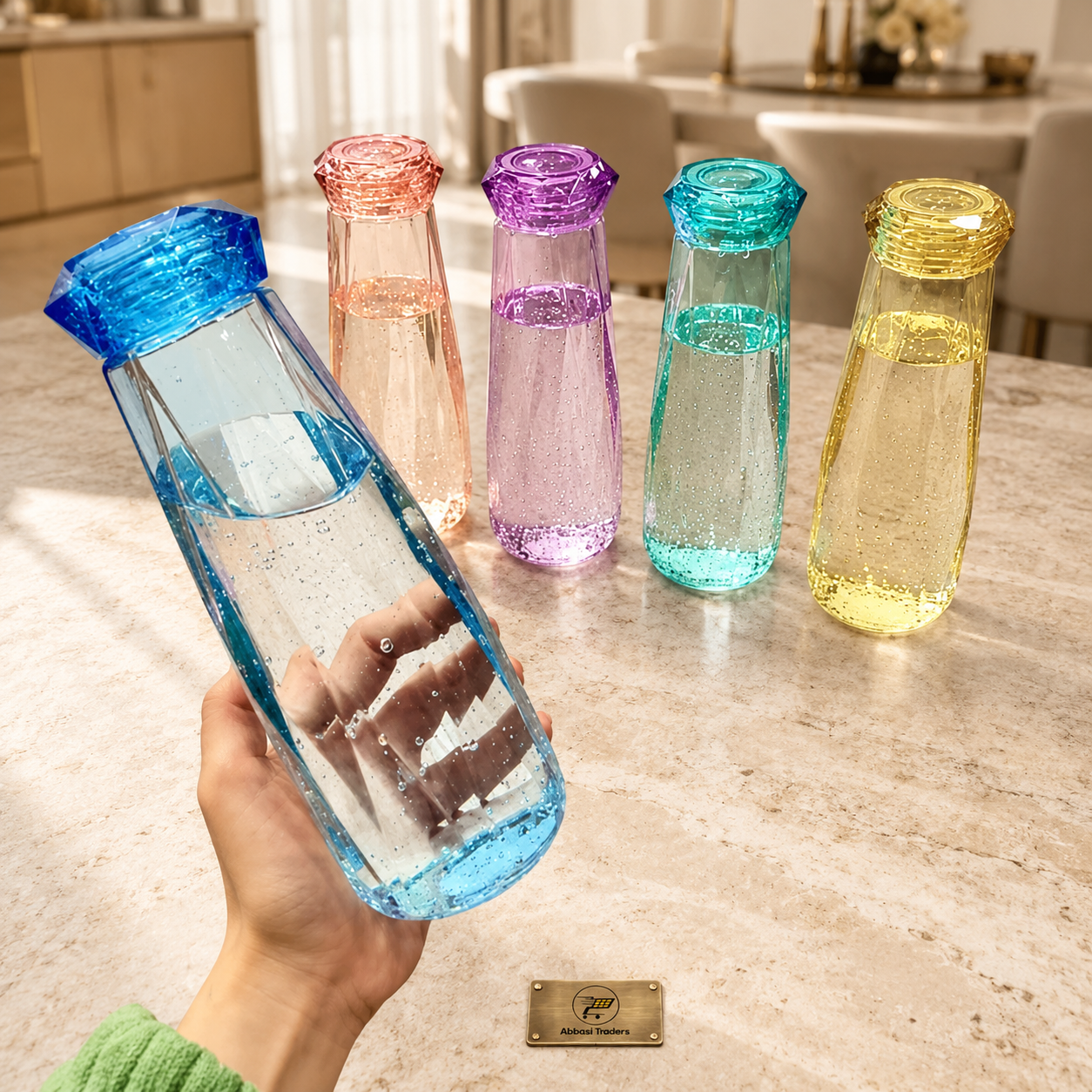 Diamond Glass Water Bottle 450ml