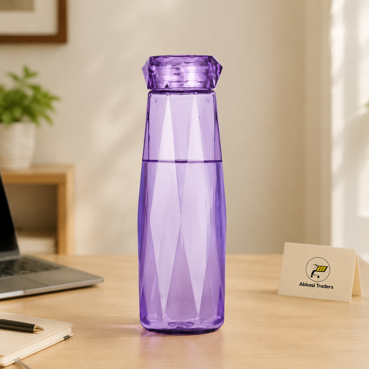 Diamond Glass Water Bottle 450ml