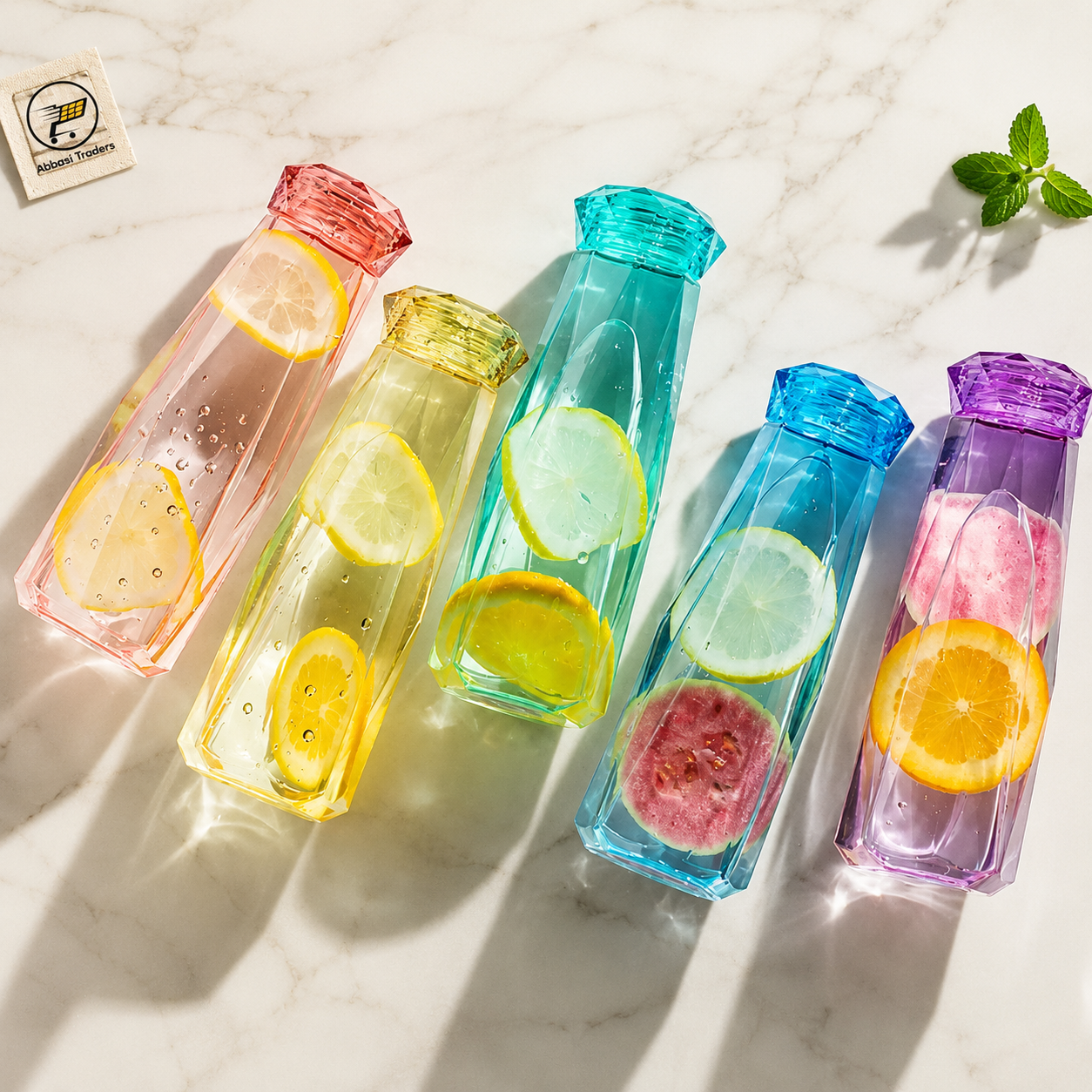 Diamond Glass Water Bottle 450ml