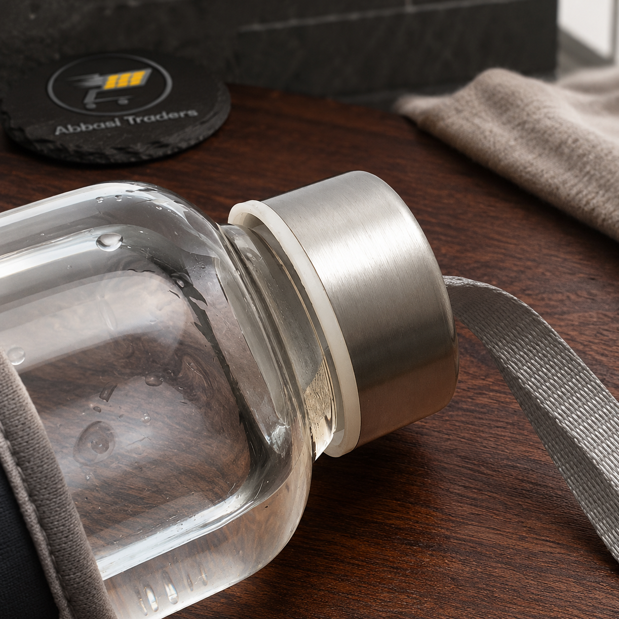 500ml Borosilicate Glass Water Bottle with Stainless Steel Lid