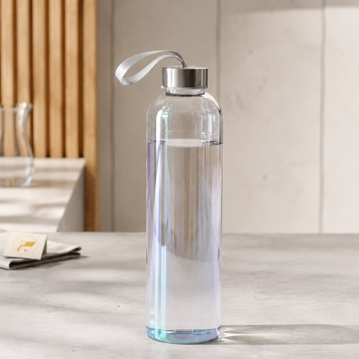 500ml Borosilicate Glass Water Bottle with Stainless Steel Lid