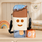 Ice Cream  Water Bottle with Straw & Hanging Strap