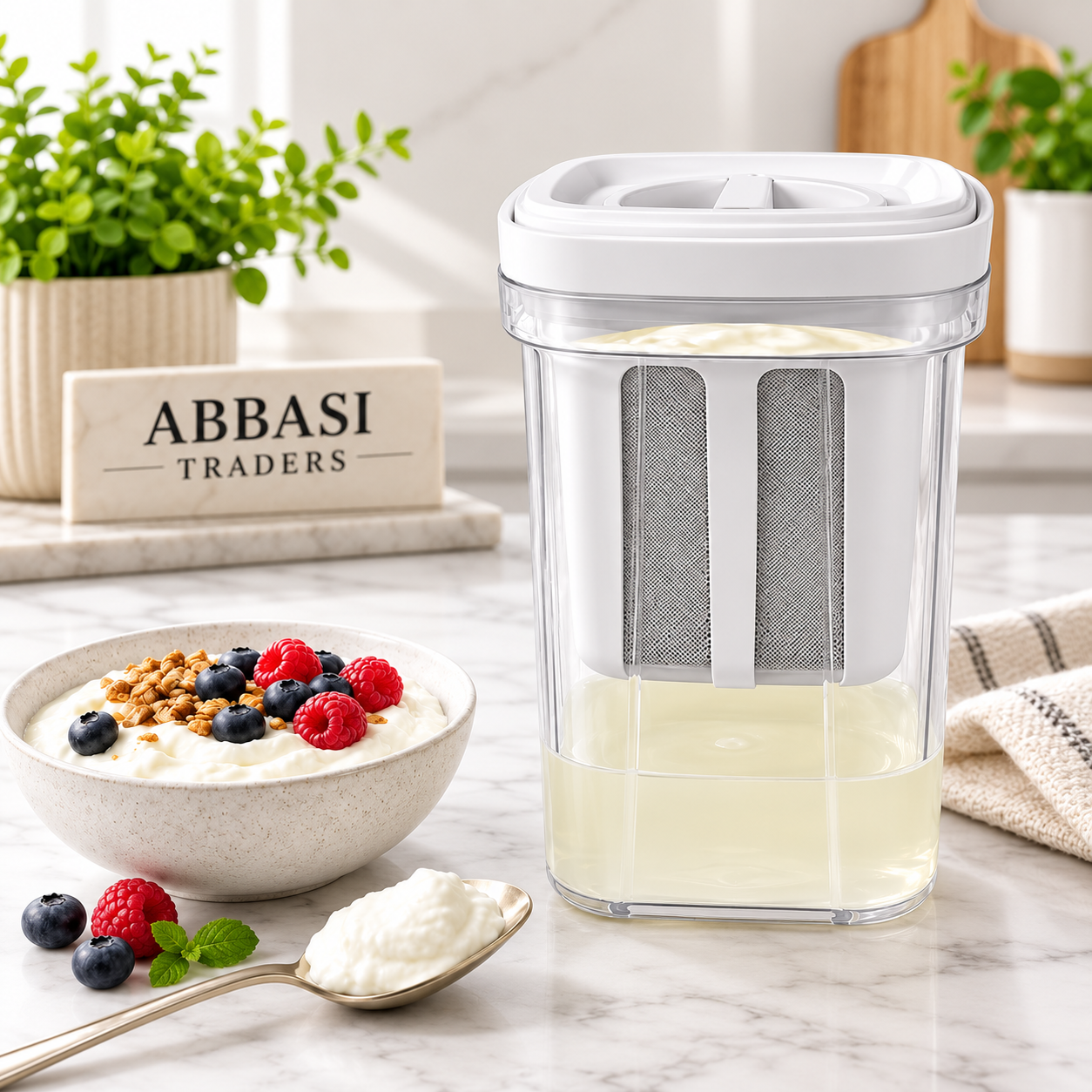 Greek Yogurt Making Kit with Ultra-Fine Mesh Strainer 1100 ML