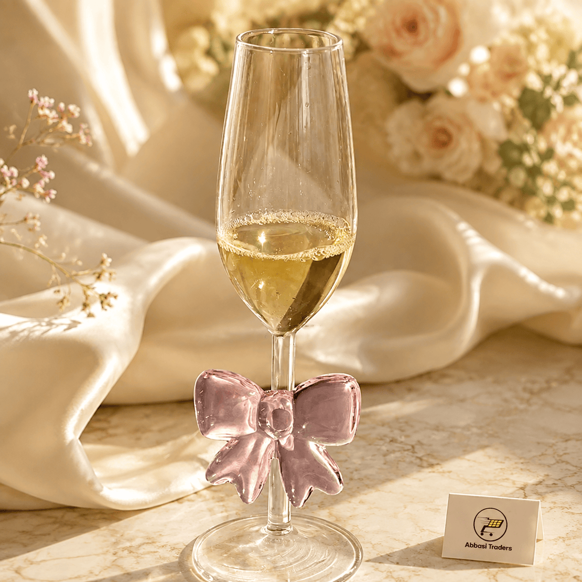 Pink Bow Wine & Champagne Glass – Coquette Style