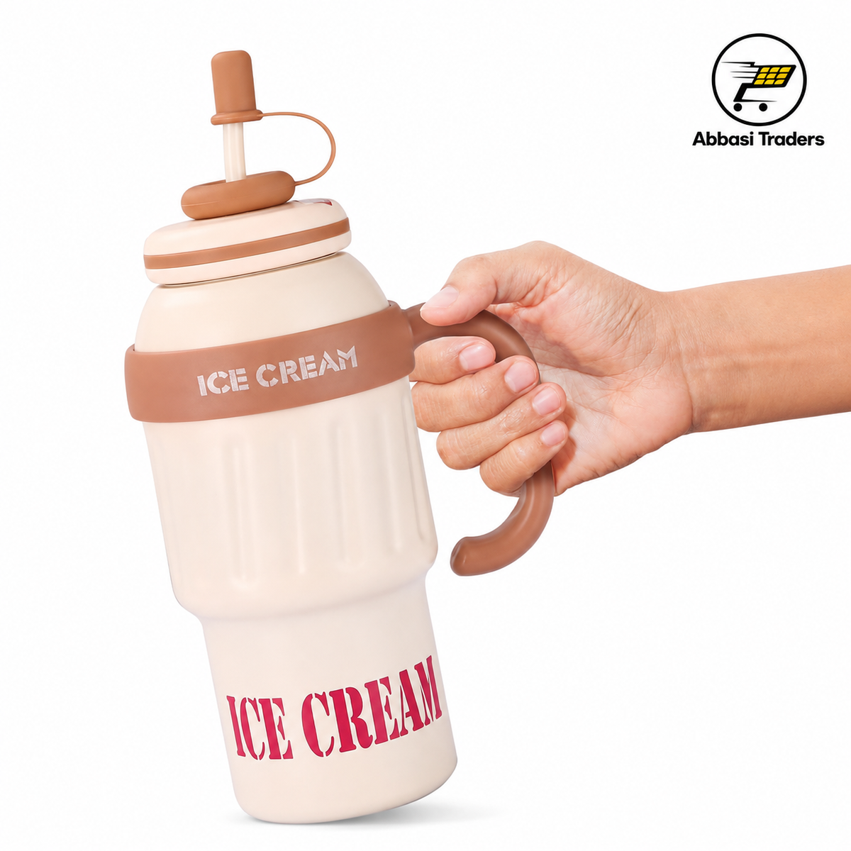 Stainless Steel Insulated Tumbler with Handle & Straw  1000ml