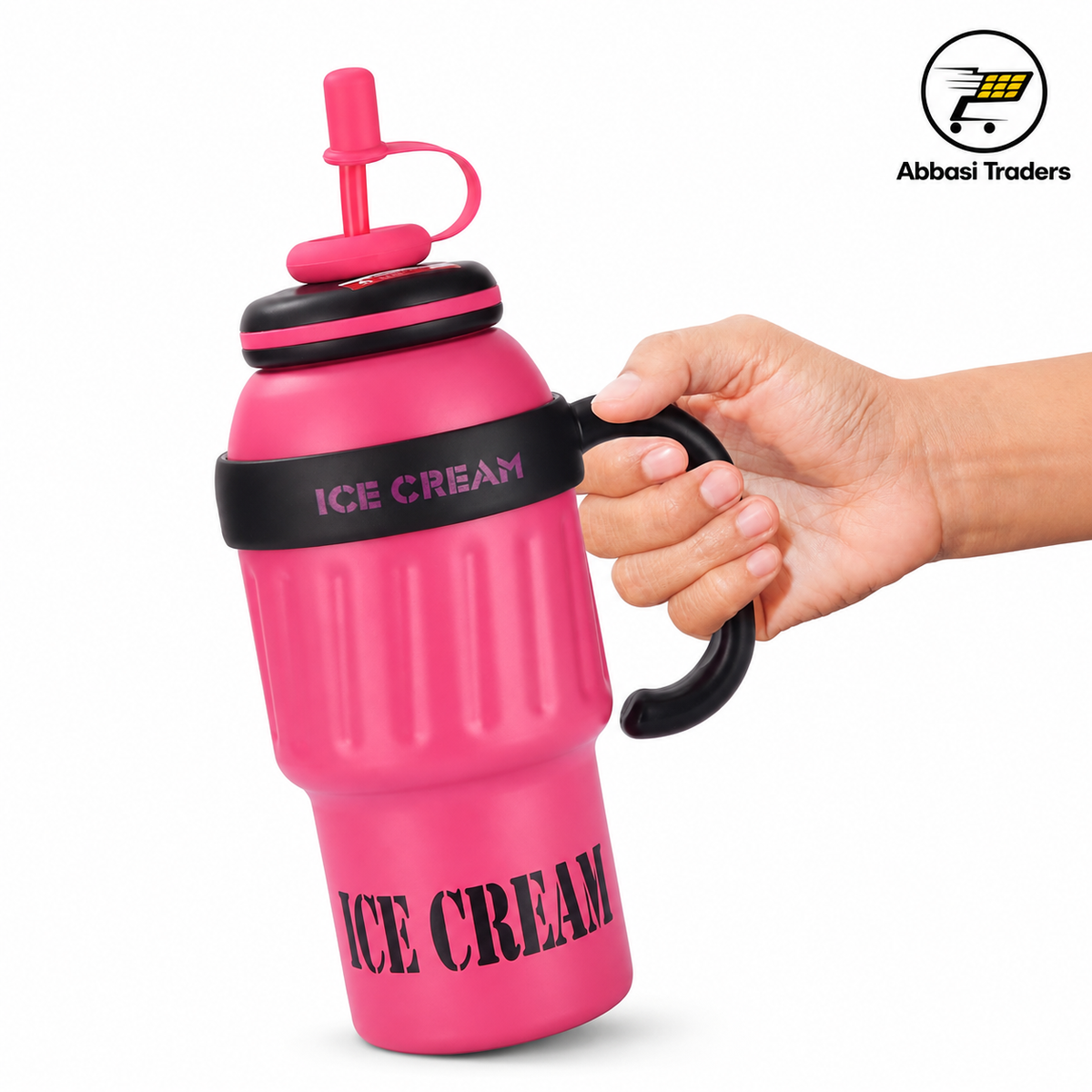 Stainless Steel Insulated Tumbler with Handle & Straw  1000ml
