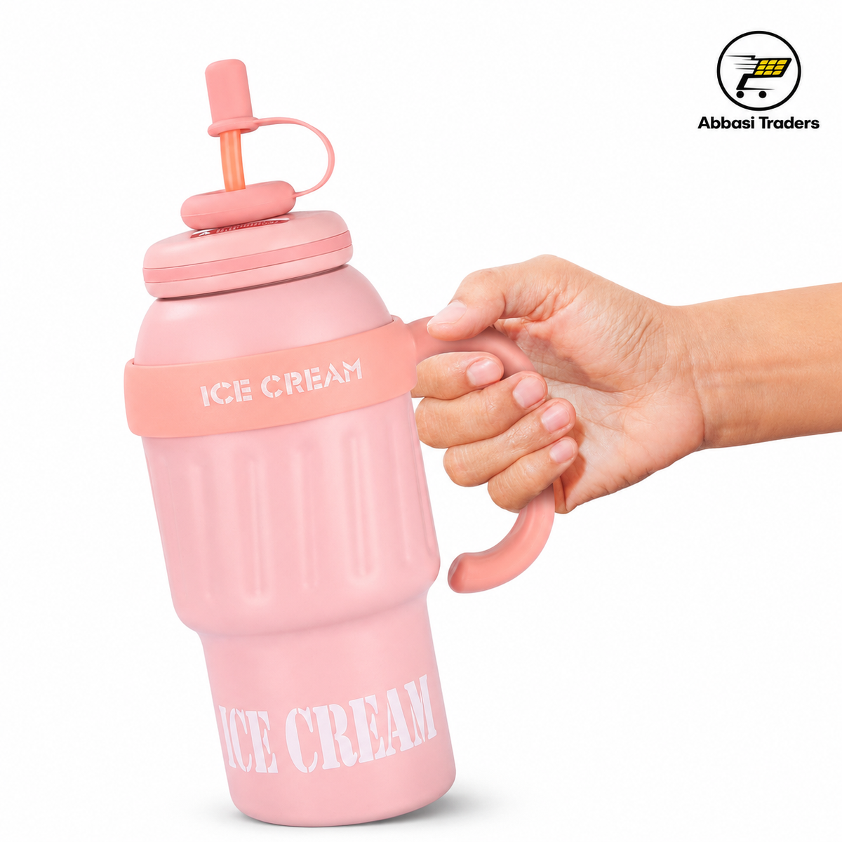 Stainless Steel Insulated Tumbler with Handle & Straw  1000ml