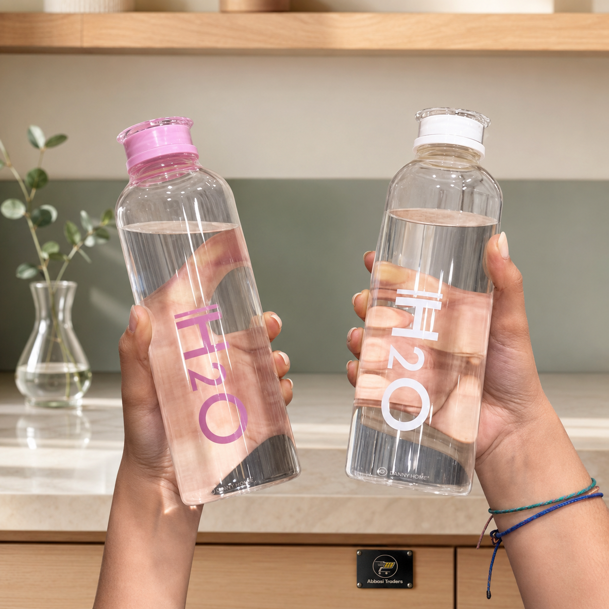 Danny Home Borosilicate Glass Beverage H2O Bottle, 750ml