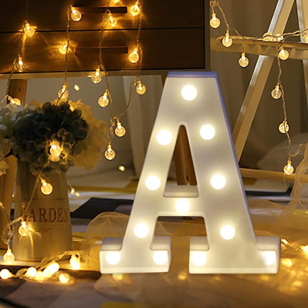 LED Alphabet Led letterA TO Z Light Up Marquee Letters for Night Light Wedding Birthday Party (1 Piece )