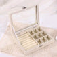 Small Velvet Carrying Case With Cover Jewelry Ring Display Box Tray Holder Storage Box Earrings Ring Bracelet Organizer