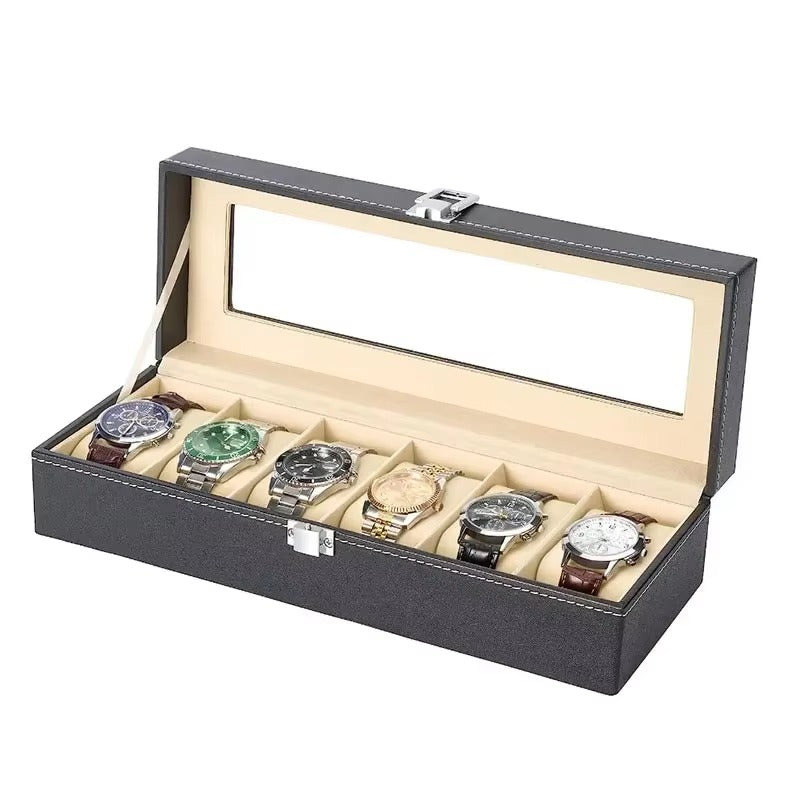 6 Slot Watch Boxes Organizer Pu Leather Material Best Quality