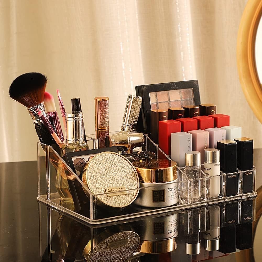Acrylic Clear Makeup Organizer Skin Care Cosmetic Display Cases For Jewelry  Accessories lip gloss Perfum Tray Lipstick