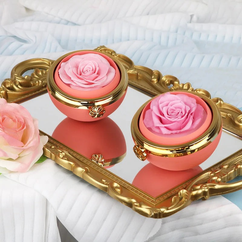 Rotating Rose Necklace or Ring Jewelry Storage Box (Necklace and Ring Not included)
