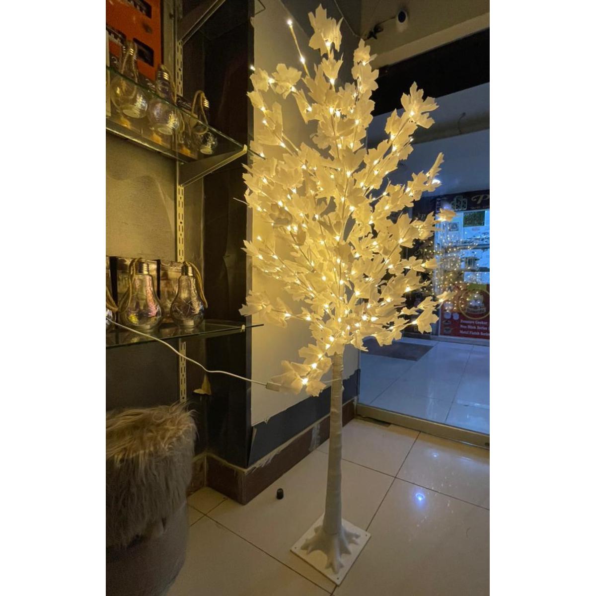 Maple Tree Lights White Leaf Tree Lamp  (6 Feet Height)