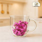 Dried Flower Double Wall Glass Coffee Mug – 250ml