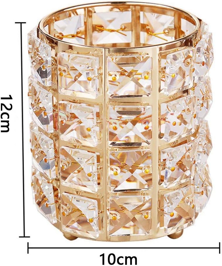 Makeup Brush Holder Gold Bling Crystal Makeup Brush Organizer