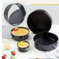 3pcs Non-stick Round shaped Carbon Steel Cake Mold Honeycomb Bottom Adjustable Bottom Baking Pan Baking Cake Baking