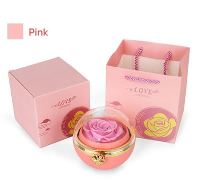 Rotating Rose Necklace or Ring Jewelry Storage Box (Necklace and Ring Not included)