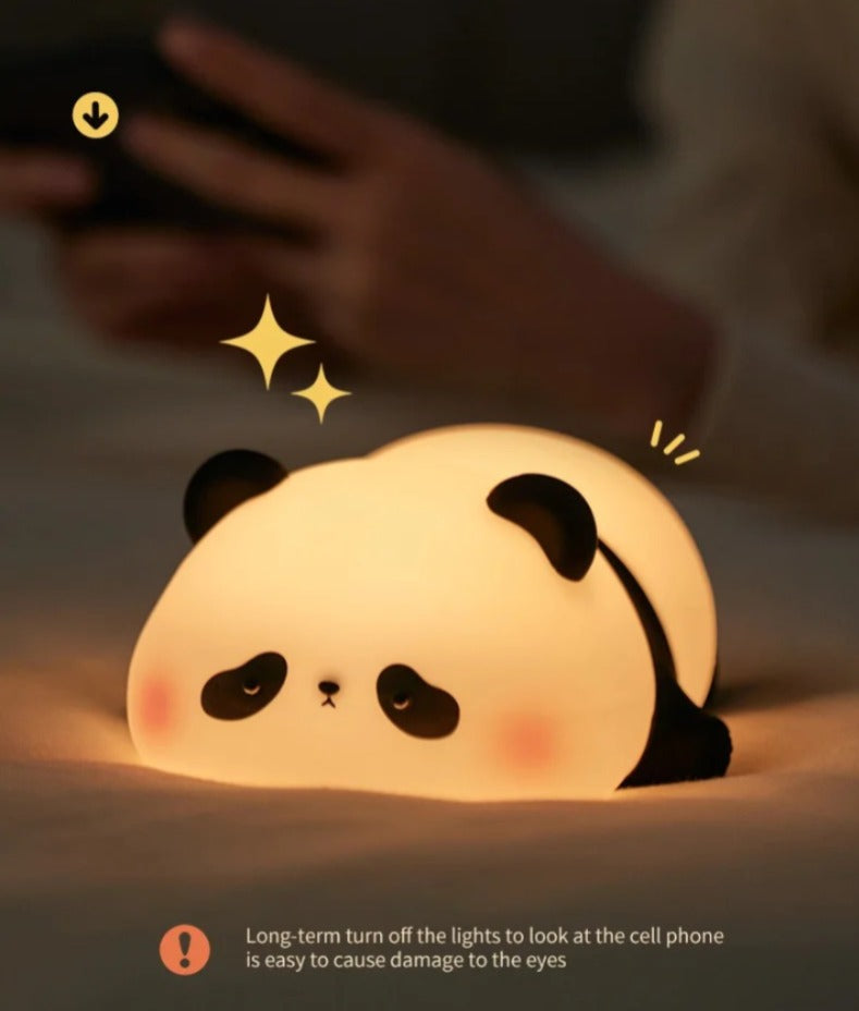 Cute Panda Silicone LED Night Light – Rechargeable Bedside Lamp for Kids & Home Decor desgn Selction from variant