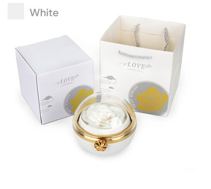 Rotating Rose Necklace or Ring Jewelry Storage Box (Necklace and Ring Not included)