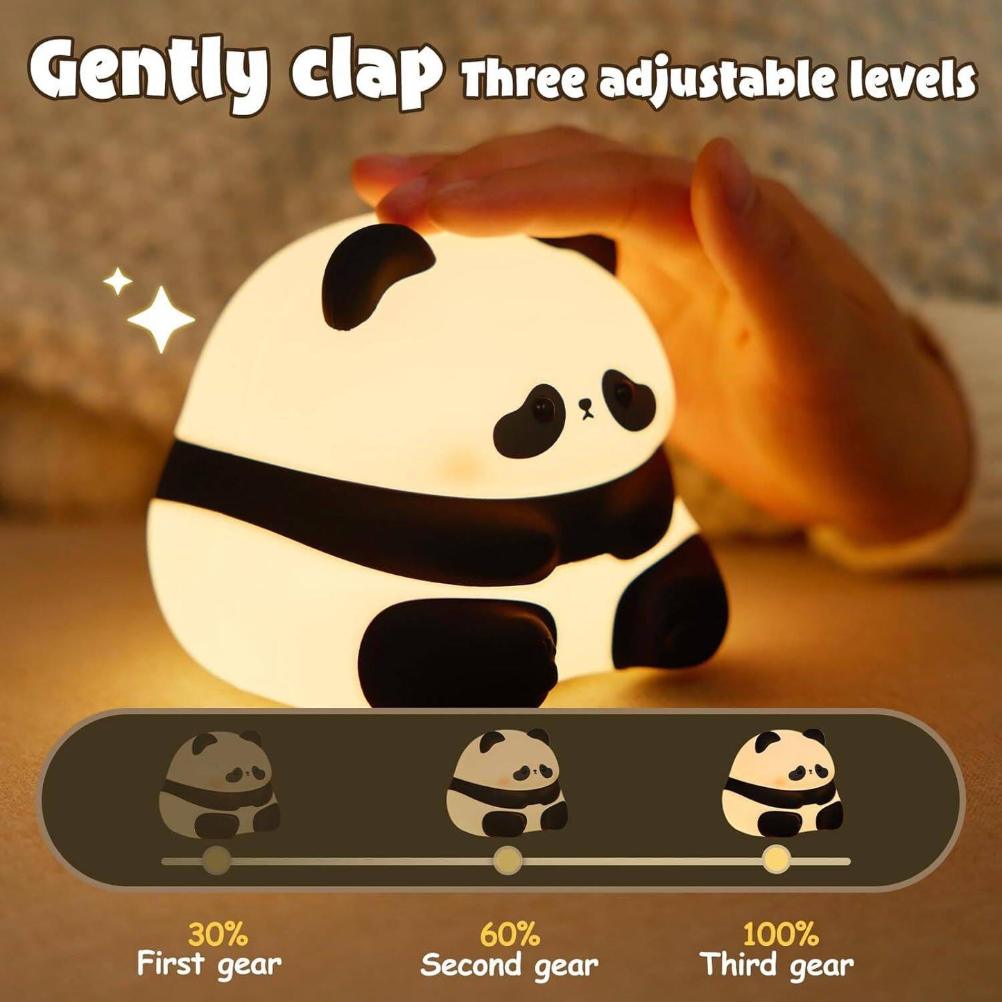 Cute Panda Silicone LED Night Light – Rechargeable Bedside Lamp for Kids & Home Decor desgn Selction from variant