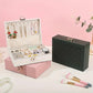 Faux Leather Jewelry Organizer Box Modern Quadrilateral Design for Earrings, , Rings, Necklaces & Bracelets, Multi-Compartment