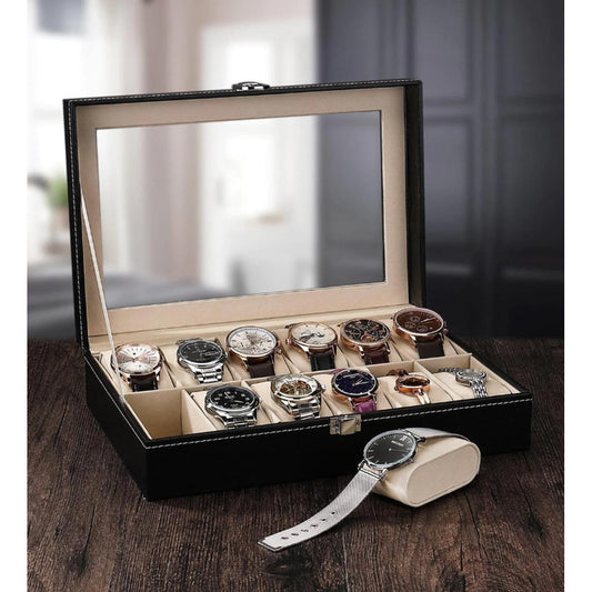 12 Slot Watch Boxes Organizer Pu Leather Material Best Quality