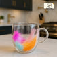 Dried Flower Double Wall Glass Coffee Mug – 250ml
