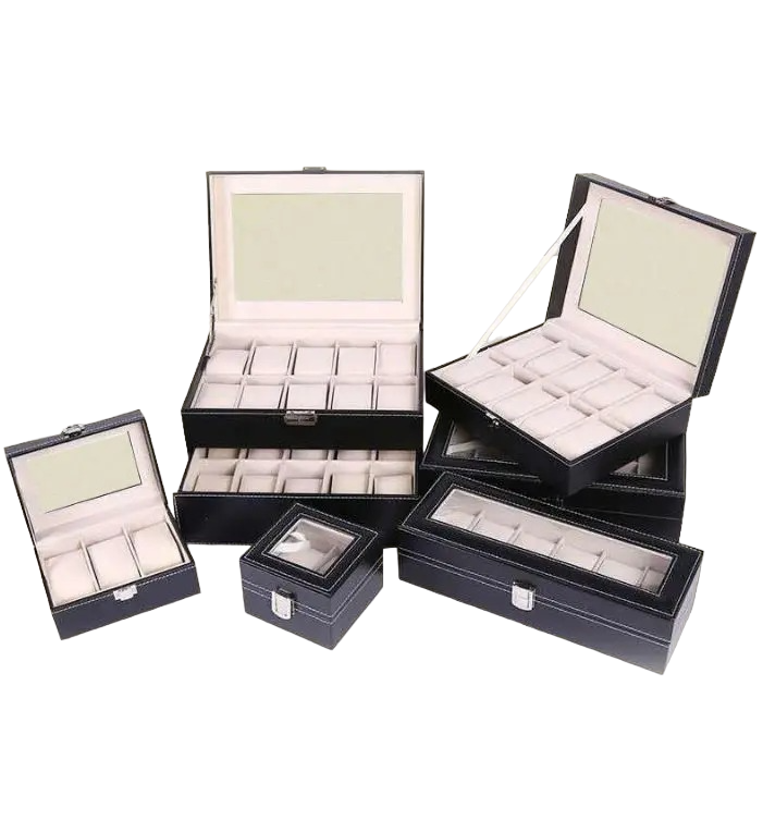 Black PU Leather Watch Storage Box  3 slot / 6 slot / 10 slot / 12 slot available