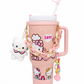 Premium 40oz Stainless Steel Insulated Tumbler with Handle, Straw & Cute Accessories | 1.18L Travel Cup