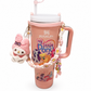 Premium 40oz Stainless Steel Insulated Tumbler with Handle, Straw & Cute Accessories | 1.18L Travel Cup