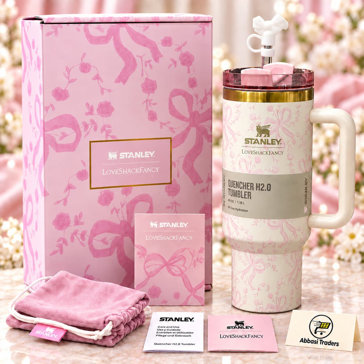 Stanley x LoveShackFancy Quencher H2.0 Tumbler 40oz – Premium Quality