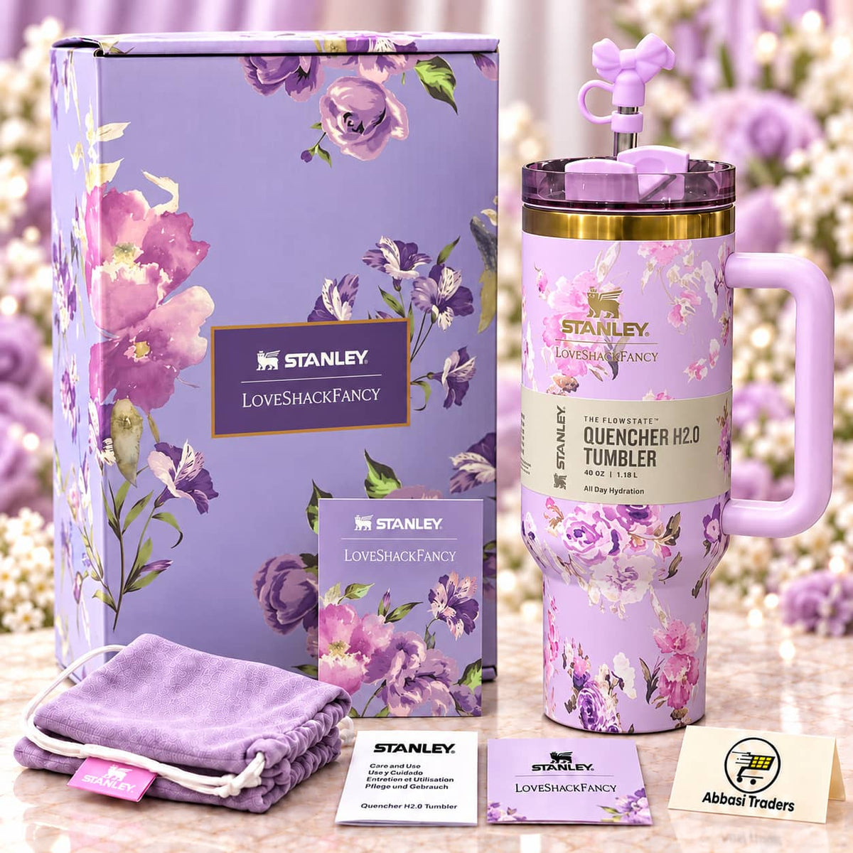 Stanley x LoveShackFancy Quencher H2.0 Tumbler 40oz – Premium Quality