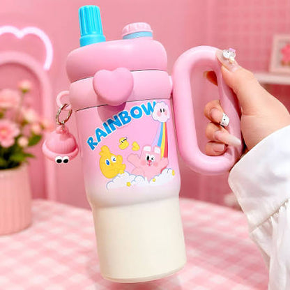 850ml Kids Insulated Tumbler with Handle & Straw | Stainless Steel Bottle