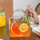Glass Tumbler with Straw | Handbag Design for Cold Coffee & Juice 800ML