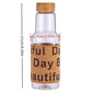 Beautiful Day Glass Water Bottle with Bamboo Lid & Cork Sleeve 550ML