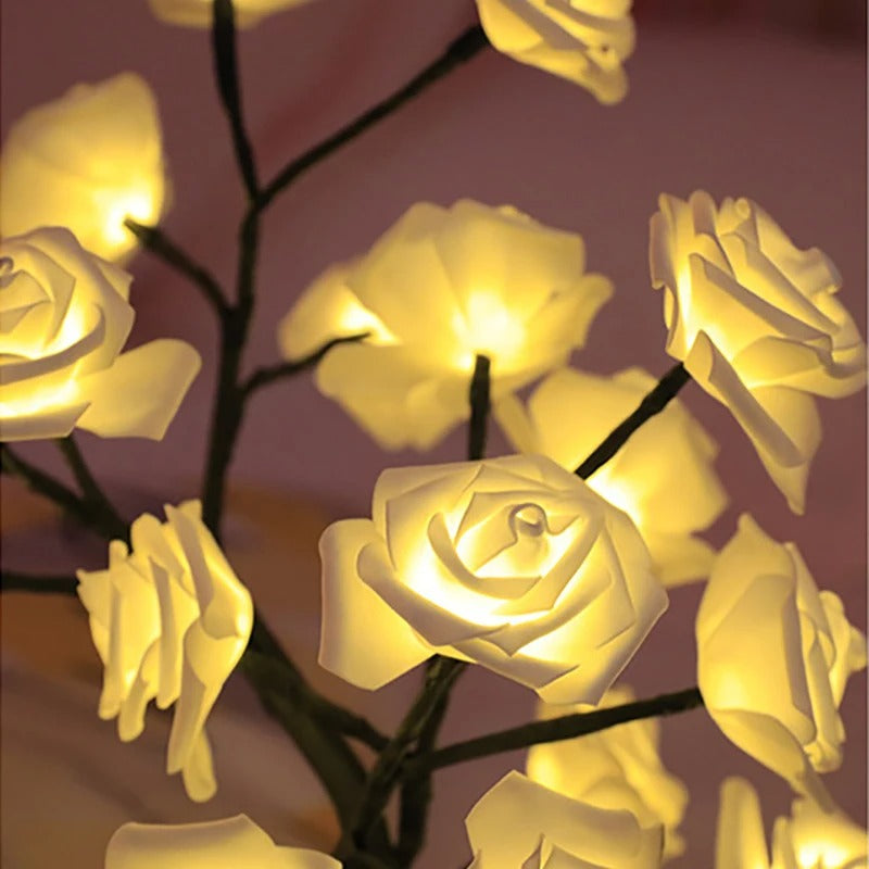 Rose Shimmer Tree LED Light Table Lamp